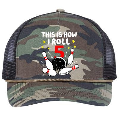 Funny Gift 5 Year Old Bowling Gift This Is How I Roll 5th Birthday Boys Gift Retro Rope Trucker Hat Cap