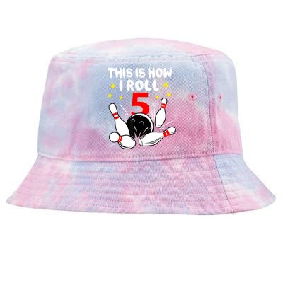 Funny Gift 5 Year Old Bowling Gift This Is How I Roll 5th Birthday Boys Gift Tie-Dyed Bucket Hat