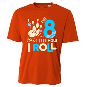 Funny Gift 8th Birthday Bowling Gift I'm 8 Eight This Is How I Roll Funny Gift Cooling Performance Crew T-Shirt