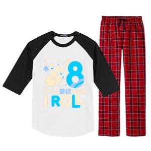 Funny Gift 8th Birthday Bowling Gift I'm 8 Eight This Is How I Roll Funny Gift Raglan Sleeve Pajama Set