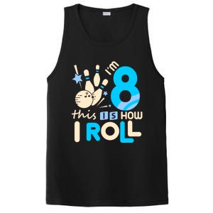 Funny Gift 8th Birthday Bowling Gift I'm 8 Eight This Is How I Roll Funny Gift PosiCharge Competitor Tank