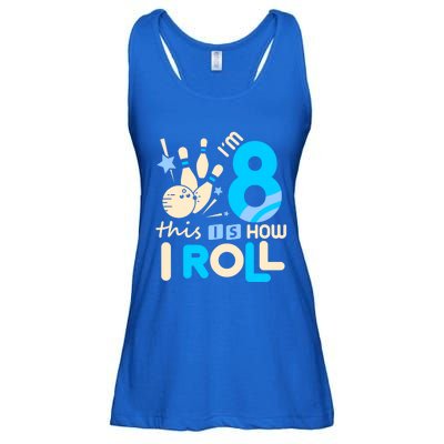 Funny Gift 8th Birthday Bowling Gift I'm 8 Eight This Is How I Roll Funny Gift Ladies Essential Flowy Tank