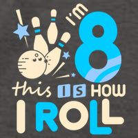 Funny Gift 8th Birthday Bowling Gift I'm 8 Eight This Is How I Roll Funny Gift Vector Backpack