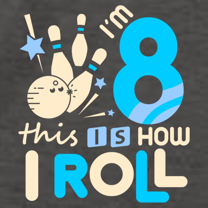 Funny Gift 8th Birthday Bowling Gift I'm 8 Eight This Is How I Roll Funny Gift Vector Backpack