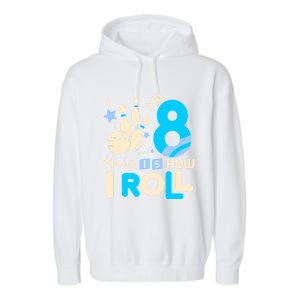 Funny Gift 8th Birthday Bowling Gift I'm 8 Eight This Is How I Roll Funny Gift Garment-Dyed Fleece Hoodie