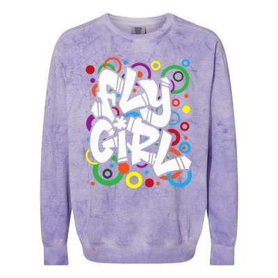 Fly Girl 80s 90s Old School Bgirl Hip Hop Colorblast Crewneck Sweatshirt