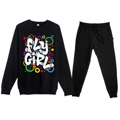 Fly Girl 80s 90s Old School Bgirl Hip Hop Premium Crewneck Sweatsuit Set