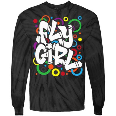 Fly Girl 80s 90s Old School Bgirl Hip Hop Tie-Dye Long Sleeve Shirt