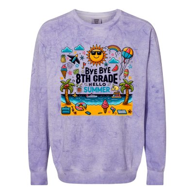 Funny Goodbye 8th Grade Hello Summer Meaningful Gift Colorblast Crewneck Sweatshirt