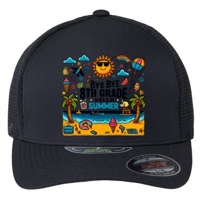 Funny Goodbye 8th Grade Hello Summer Meaningful Gift Flexfit Unipanel Trucker Cap