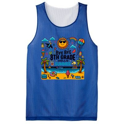 Funny Goodbye 8th Grade Hello Summer Meaningful Gift Mesh Reversible Basketball Jersey Tank