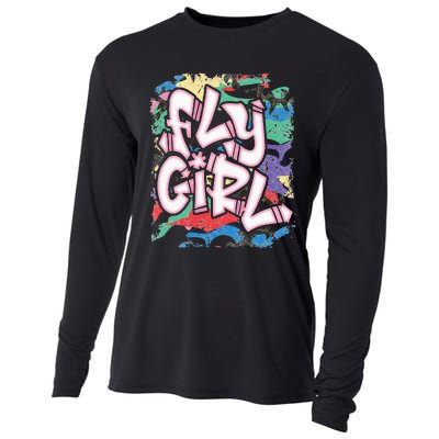 Fly Girl 80s 90s Old School Camo B Girl Hip Hop Cooling Performance Long Sleeve Crew