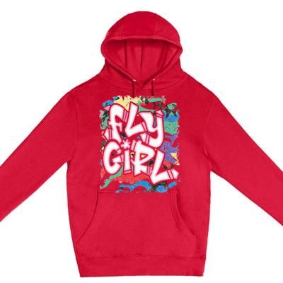 Fly Girl 80s 90s Old School Camo B Girl Hip Hop Premium Pullover Hoodie