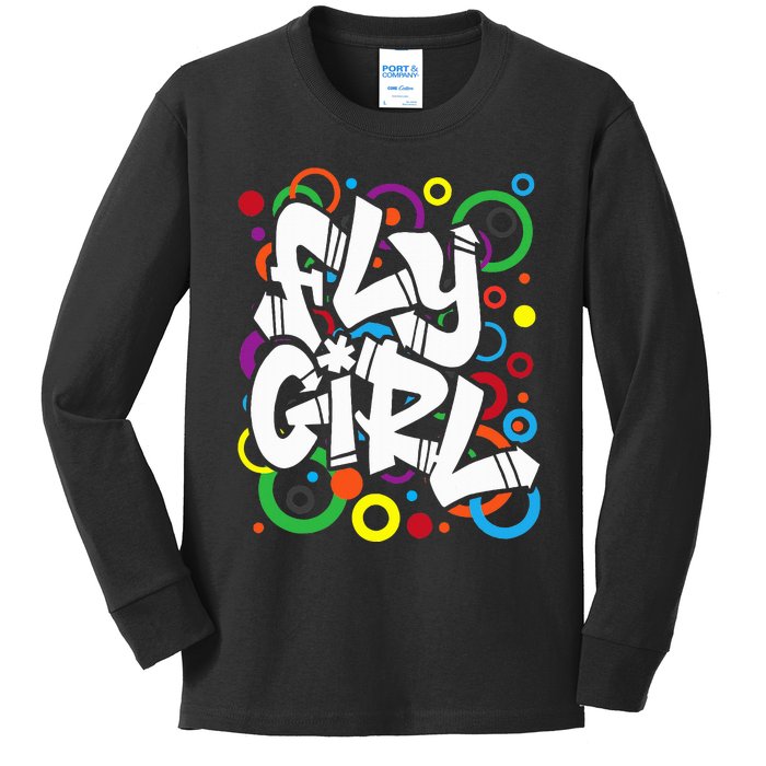 Fly Girl 80s 90s Old School Bgirl Hip Hop Kids Long Sleeve Shirt