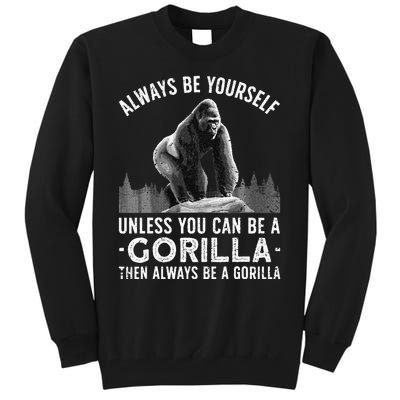 Funny Gorilla Art For Primate Animal Gorilla Lover Tall Sweatshirt