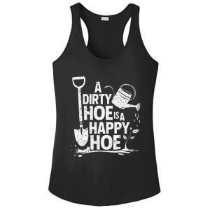 Funny Gardening A Dirty Hoe Is A Happy Hoe Sarcastic Humor Ladies PosiCharge Competitor Racerback Tank