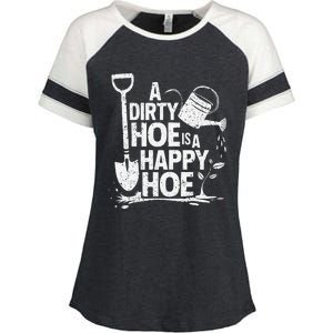 Funny Gardening A Dirty Hoe Is A Happy Hoe Sarcastic Humor Enza Ladies Jersey Colorblock Tee