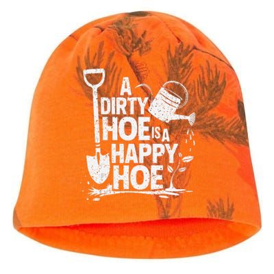 Funny Gardening A Dirty Hoe Is A Happy Hoe Sarcastic Humor Kati - Camo Knit Beanie