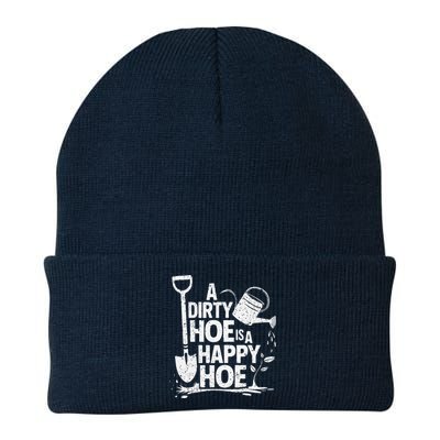 Funny Gardening A Dirty Hoe Is A Happy Hoe Sarcastic Humor Knit Cap Winter Beanie