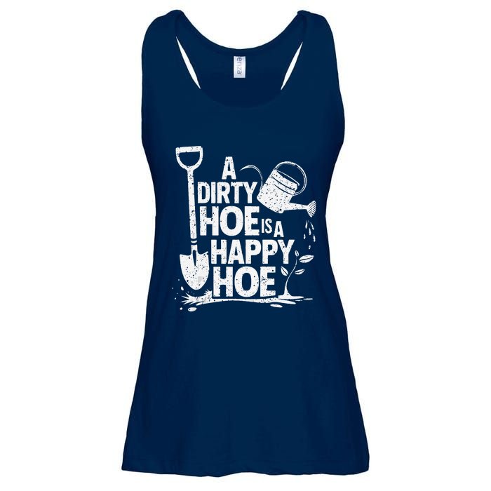 Funny Gardening A Dirty Hoe Is A Happy Hoe Sarcastic Humor Ladies Essential Flowy Tank