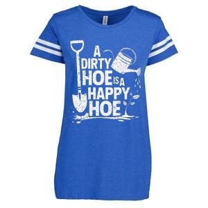 Funny Gardening A Dirty Hoe Is A Happy Hoe Sarcastic Humor Enza Ladies Jersey Football T-Shirt