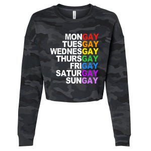 Funny Gay Agenda Mongay Tuesgay Lgbt Pride Lgbtq Awareness Gift Cropped Pullover Crew