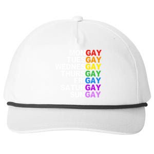 Funny Gay Agenda Mongay Tuesgay Lgbt Pride Lgbtq Awareness Gift Snapback Five-Panel Rope Hat