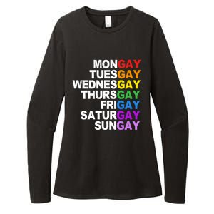 Funny Gay Agenda Mongay Tuesgay Lgbt Pride Lgbtq Awareness Gift Womens CVC Long Sleeve Shirt