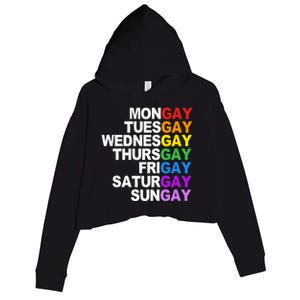 Funny Gay Agenda Mongay Tuesgay Lgbt Pride Lgbtq Awareness Gift Crop Fleece Hoodie