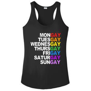 Funny Gay Agenda Mongay Tuesgay Lgbt Pride Lgbtq Awareness Gift Ladies PosiCharge Competitor Racerback Tank