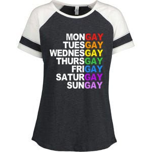 Funny Gay Agenda Mongay Tuesgay Lgbt Pride Lgbtq Awareness Gift Enza Ladies Jersey Colorblock Tee