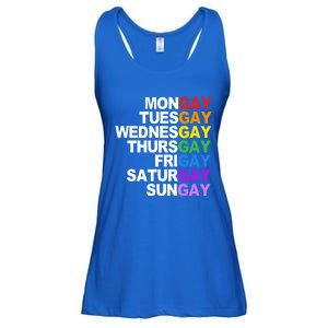 Funny Gay Agenda Mongay Tuesgay Lgbt Pride Lgbtq Awareness Gift Ladies Essential Flowy Tank