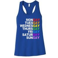 Funny Gay Agenda Mongay Tuesgay Lgbt Pride Lgbtq Awareness Gift Women's Racerback Tank