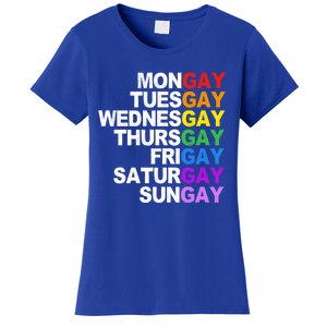 Funny Gay Agenda Mongay Tuesgay Lgbt Pride Lgbtq Awareness Gift Women's T-Shirt