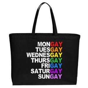 Funny Gay Agenda Mongay Tuesgay Lgbt Pride Lgbtq Awareness Gift Cotton Canvas Jumbo Tote