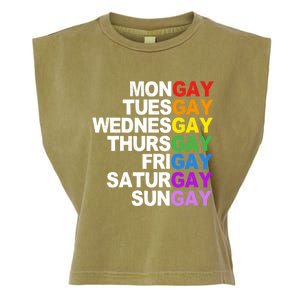 Funny Gay Agenda Mongay Tuesgay Lgbt Pride Lgbtq Awareness Gift Garment-Dyed Women's Muscle Tee