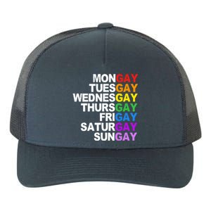 Funny Gay Agenda Mongay Tuesgay Lgbt Pride Lgbtq Awareness Gift Yupoong Adult 5-Panel Trucker Hat