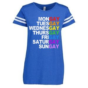 Funny Gay Agenda Mongay Tuesgay Lgbt Pride Lgbtq Awareness Gift Enza Ladies Jersey Football T-Shirt