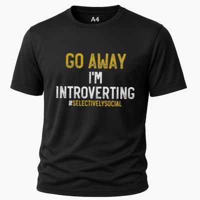Funny Go Away IM Introverting Selectively Social Cooling Performance Crew T-Shirt