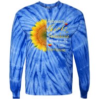 February Girls Are Sunshine Mixed Little Hurricane Sunflower Gift Tie-Dye Long Sleeve Shirt