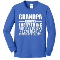 Funny Grandpa Art For Grandpa  Grandfathers Day Papi Kids Long Sleeve Shirt