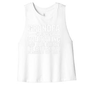 Funny Grandpa Art For Grandpa  Grandfathers Day Papi Women's Racerback Cropped Tank