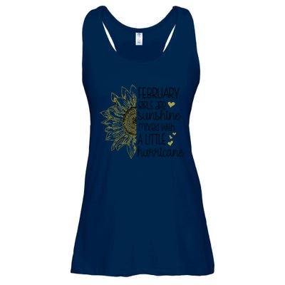 February Girls Are Sunshine Mixed With A Little Hurricane Funny Gift Ladies Essential Flowy Tank