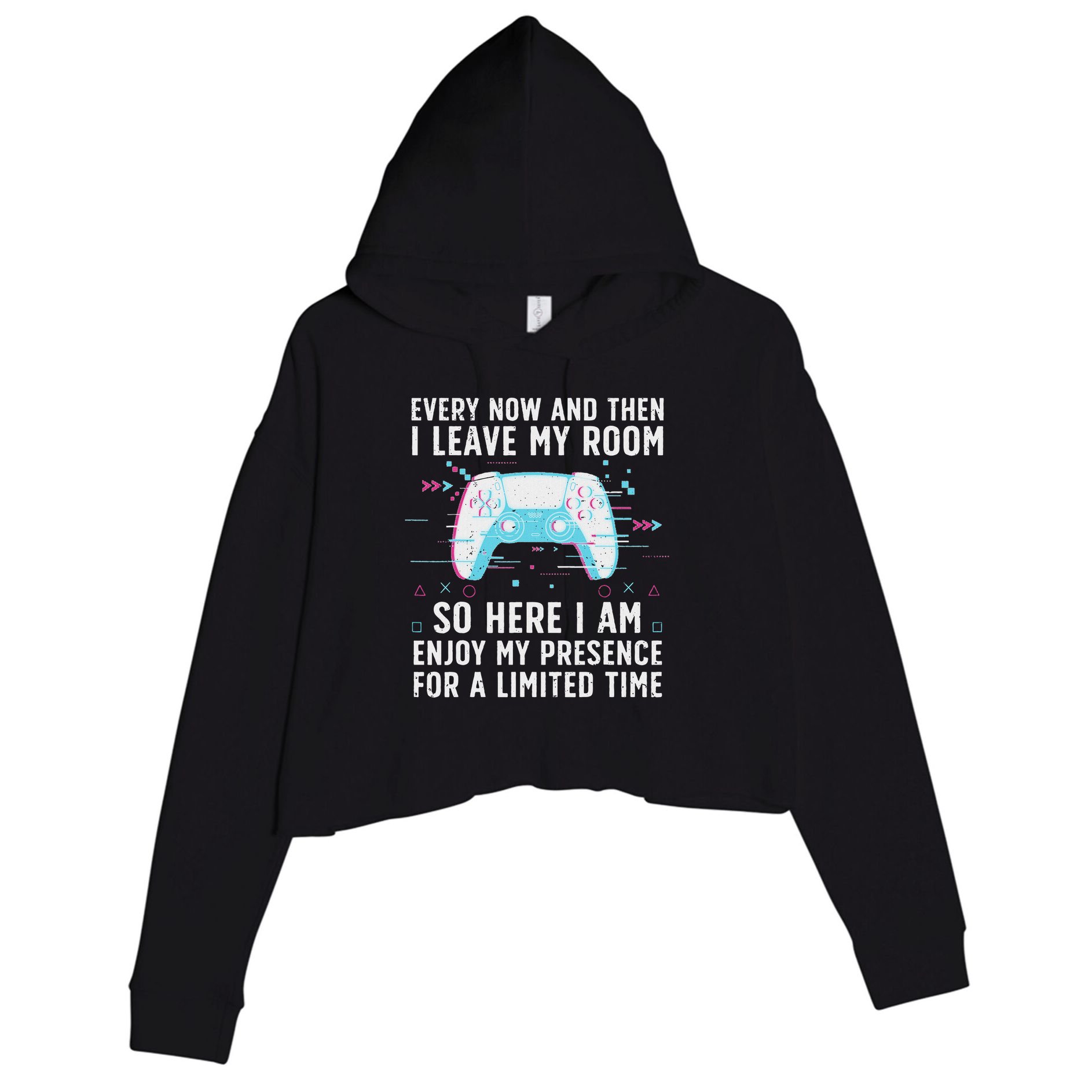 Funny Gamer Art For Women Gaming Gamer Video Game Lover Crop Fleece Hoodie
