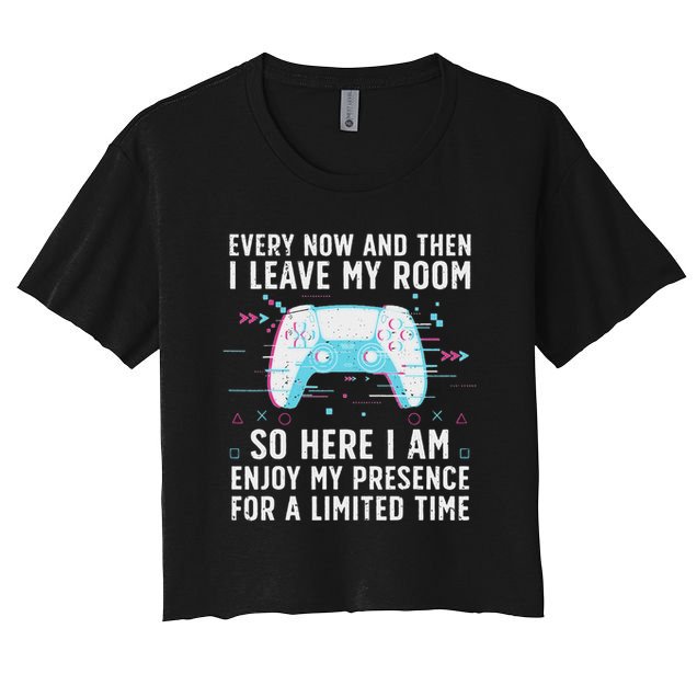 Funny Gamer Art For Women Gaming Gamer Video Game Lover Women's Crop Top Tee