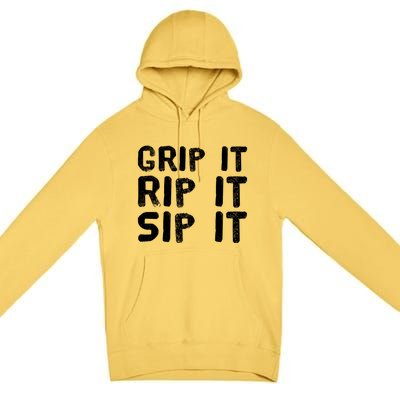 Funny Golf And Beer Grip It Rip It Sip It Gift Cool Gift Premium Pullover Hoodie