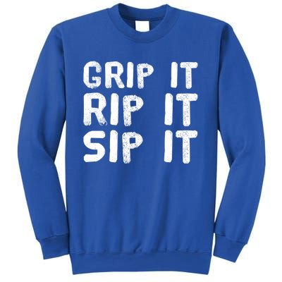 Funny Golf And Beer Grip It Rip It Sip It Gift Cool Gift Sweatshirt