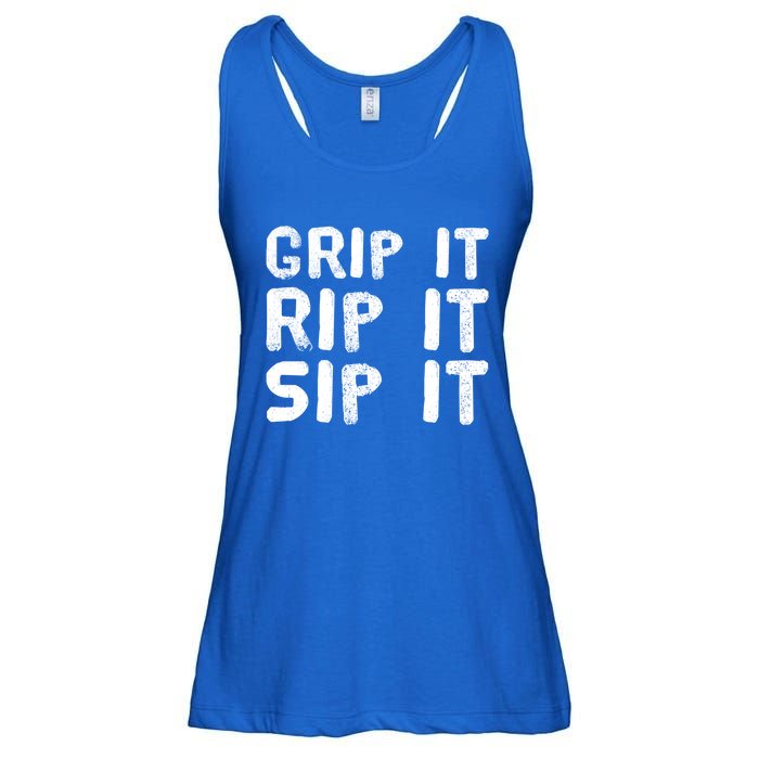 Funny Golf And Beer Grip It Rip It Sip It Gift Cool Gift Ladies Essential Flowy Tank