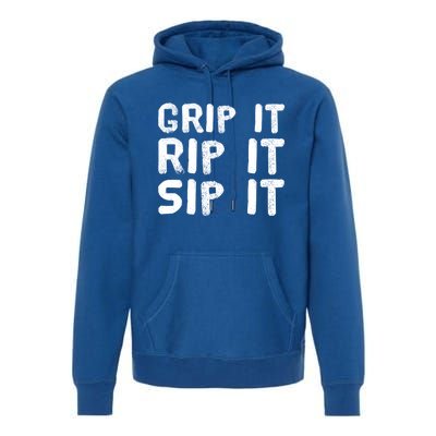 Funny Golf And Beer Grip It Rip It Sip It Gift Cool Gift Premium Hoodie