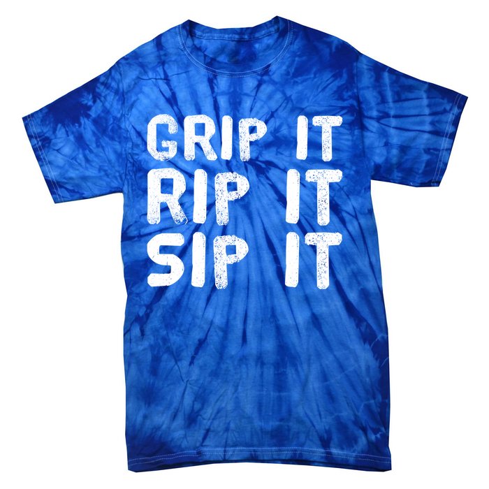 Funny Golf And Beer Grip It Rip It Sip It Gift Cool Gift Tie-Dye T-Shirt